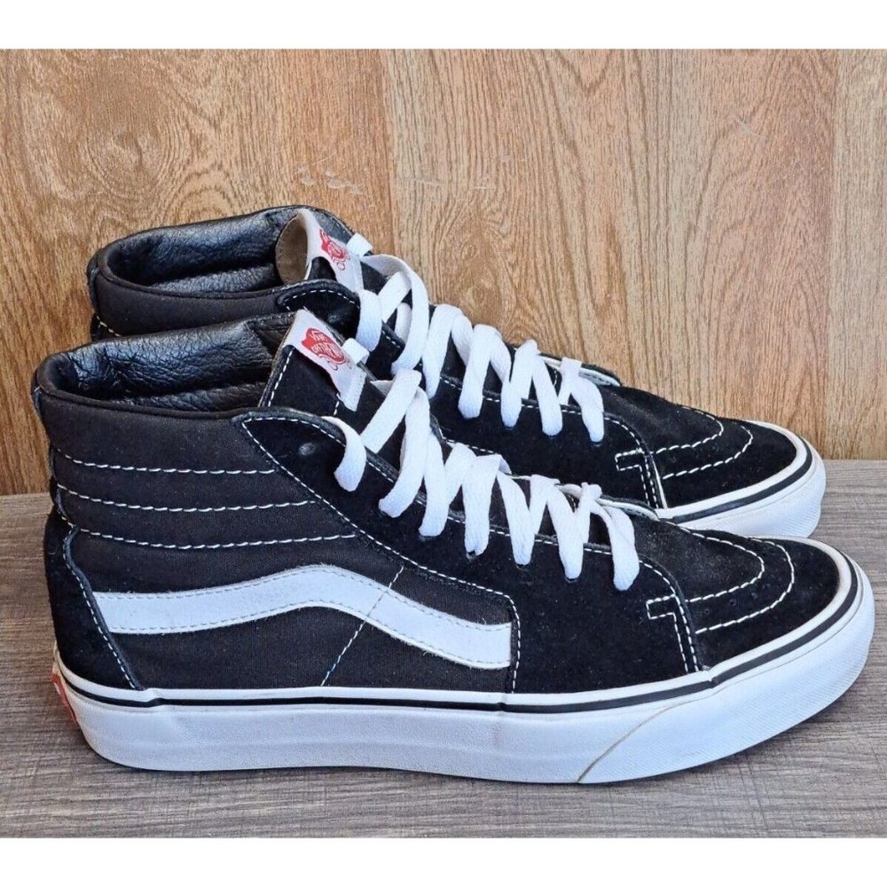 Vans Old Skool Sk8 Hi Women's Size 9 Off The Wall Skate Sneakers Black, 7.5 Men